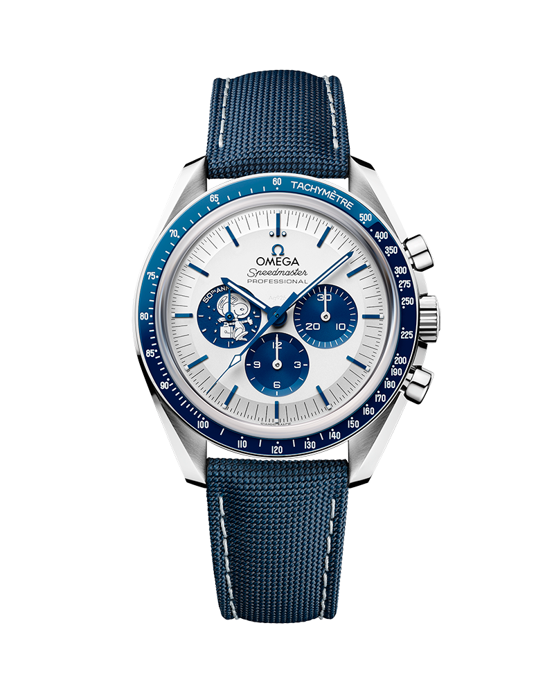RELÓGIO OMEGA SPEEDMASTER SERIE DE ANIVERSARIO SNOOPY 50 TH (LINHA PREMIUM)