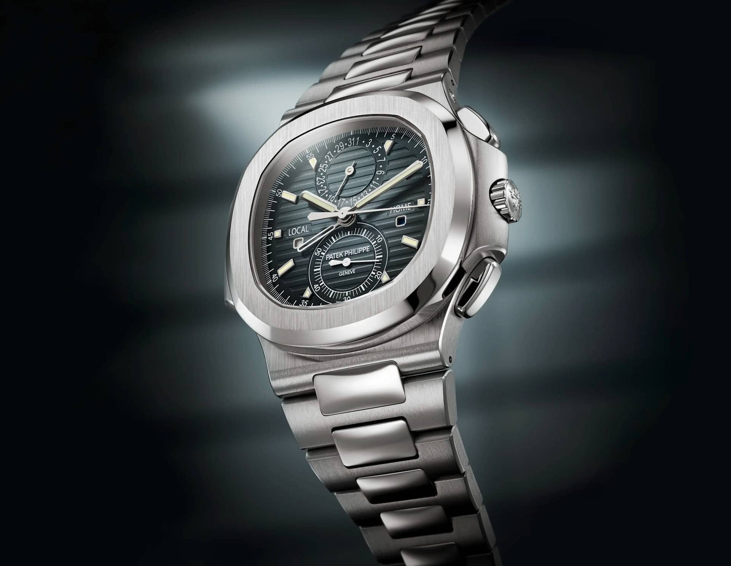 PATEK  PHILIPPE NAUTILUS - FLAYBACK TEMPO DE VIAGEM SILVER