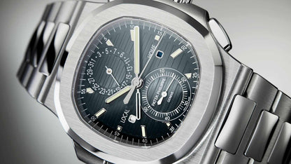 PATEK  PHILIPPE NAUTILUS - FLAYBACK TEMPO DE VIAGEM SILVER
