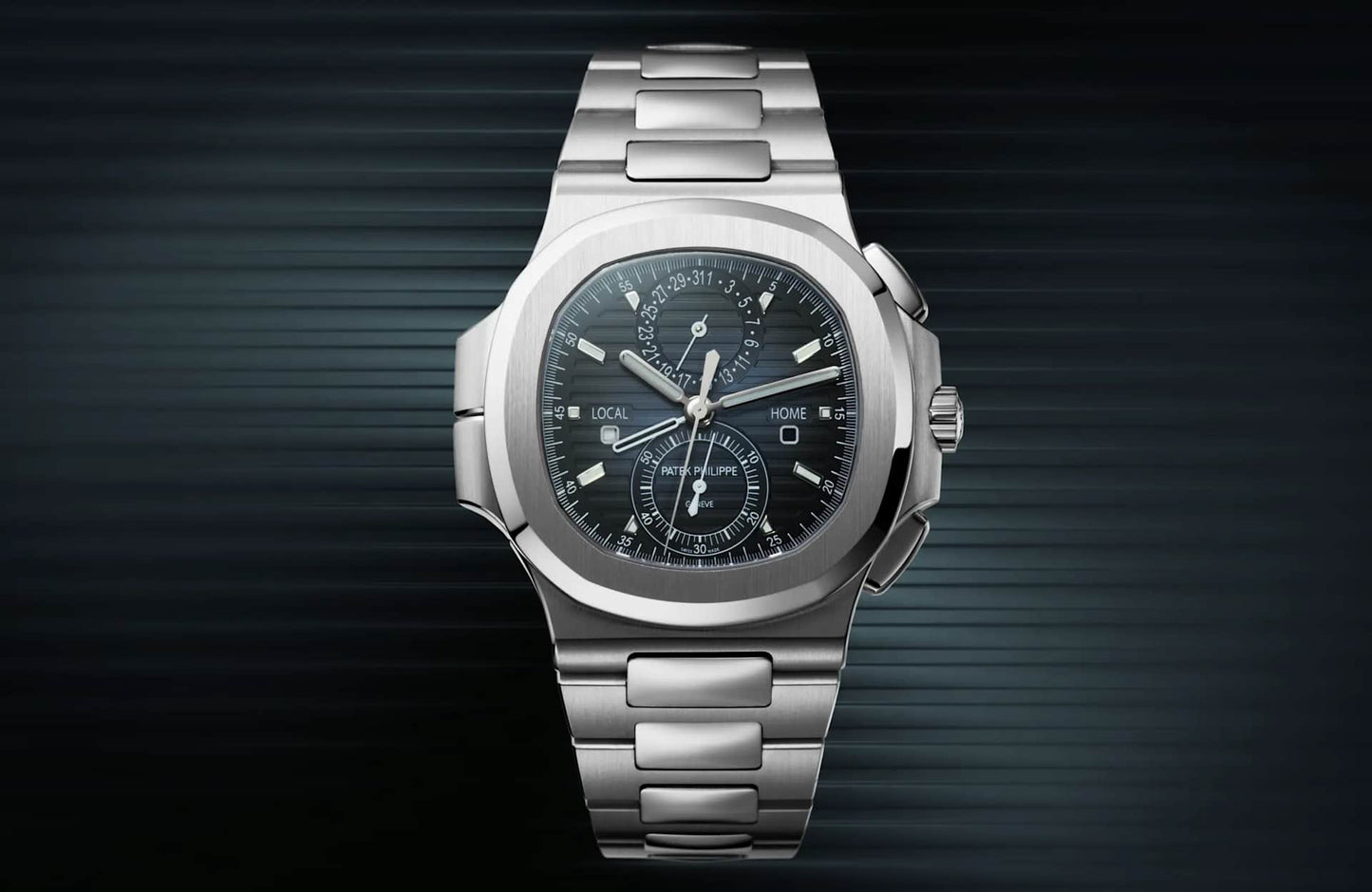 PATEK  PHILIPPE NAUTILUS - FLAYBACK TEMPO DE VIAGEM SILVER