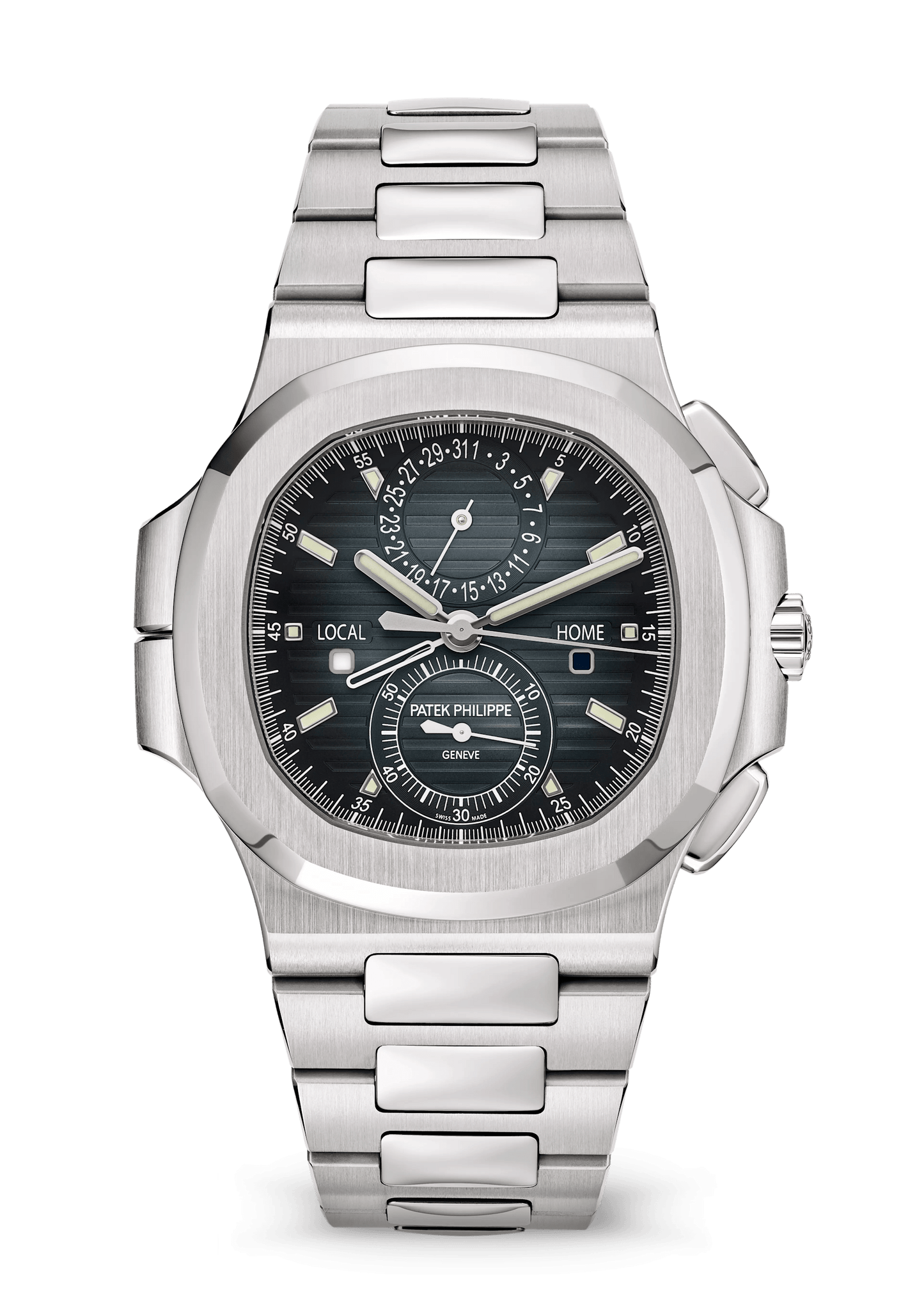 PATEK  PHILIPPE NAUTILUS - FLAYBACK TEMPO DE VIAGEM SILVER