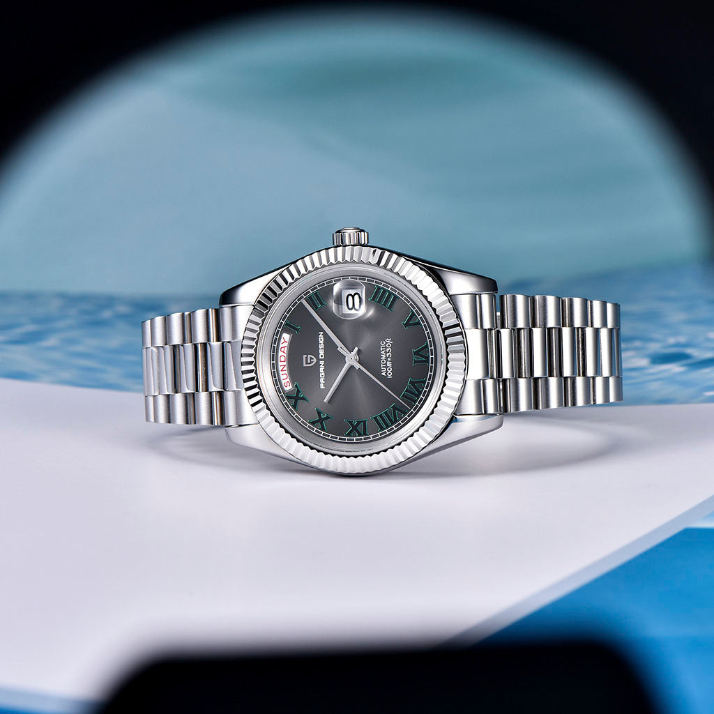 RELÓGIO PAGANI DESIGN ANVIL DAY DATE SILVER